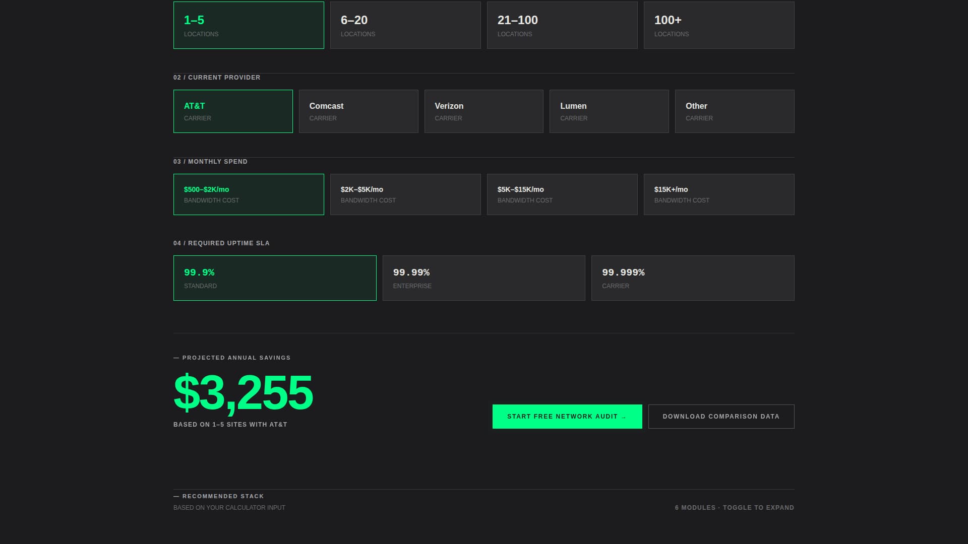 Bandwidth — Comms Landing Page Template