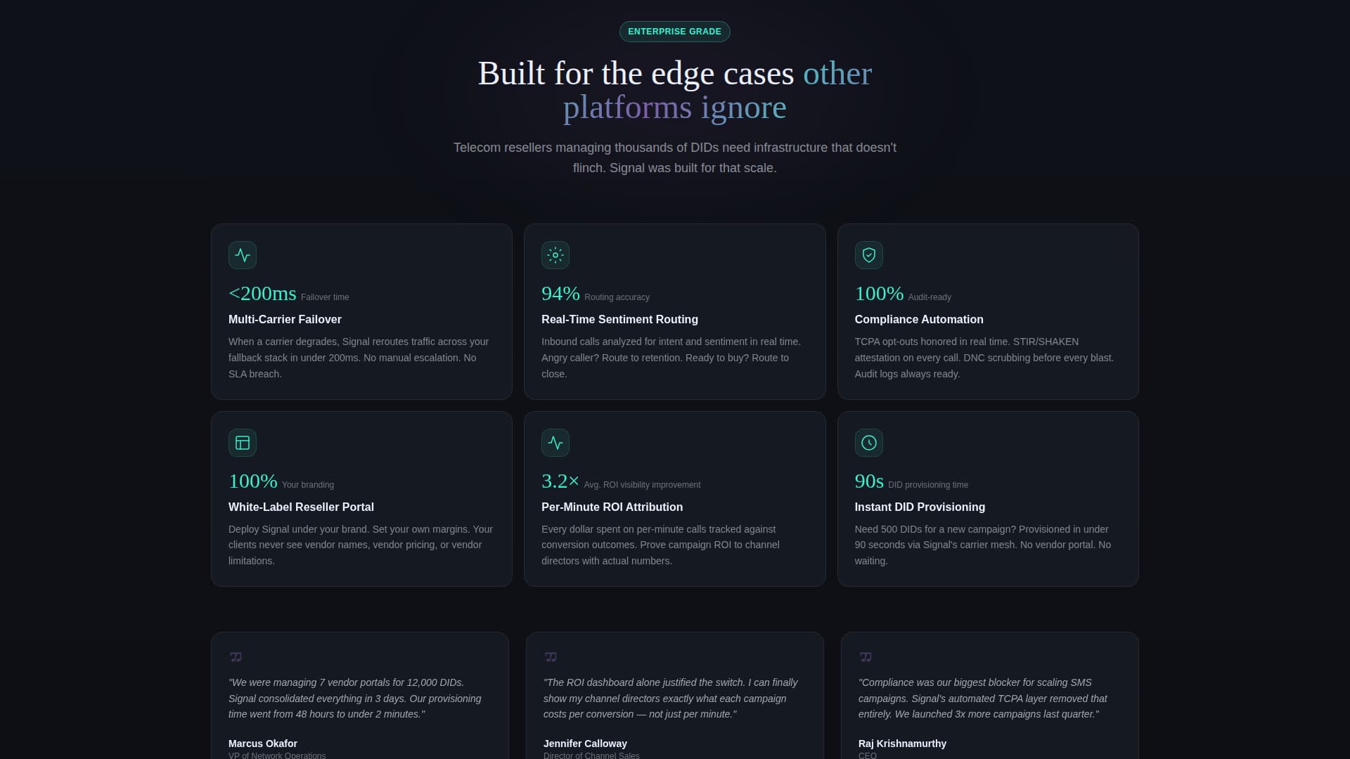 Signal - Unified Telecom Marketing Landing Page Template
