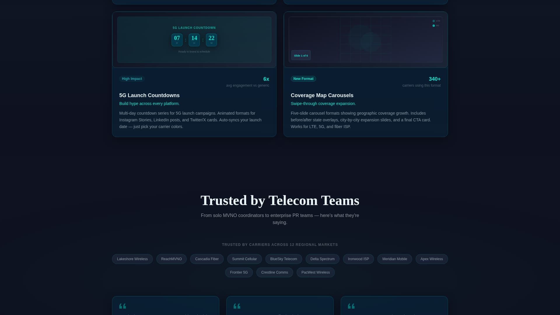 Signal - Carrier-Grade Telecom Landing Page Template