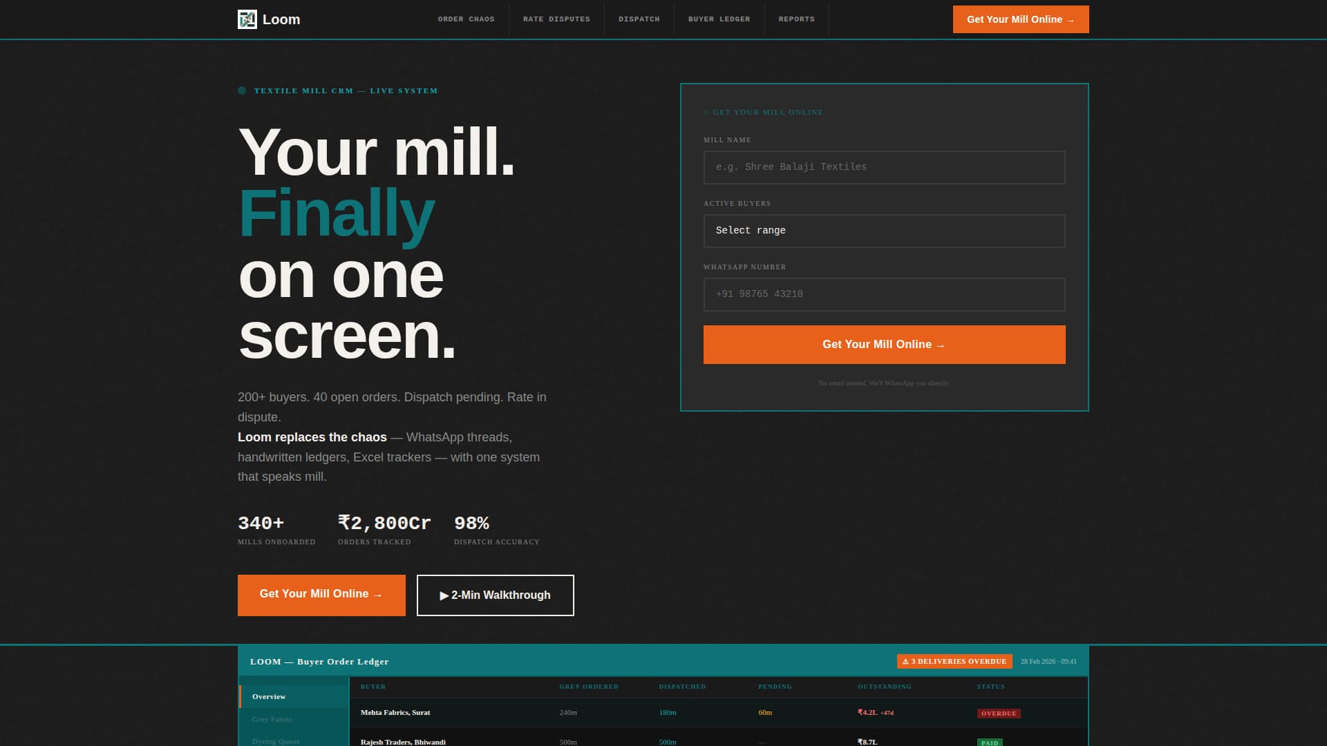 Loom - Powerful MillCRM Landing Page Template