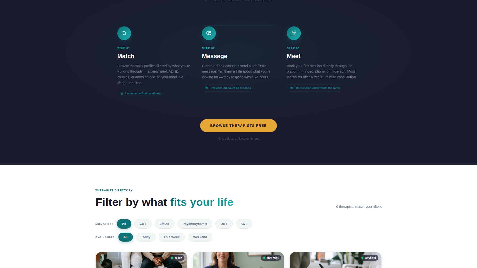 Session - Calming Therapist Landing Page Template