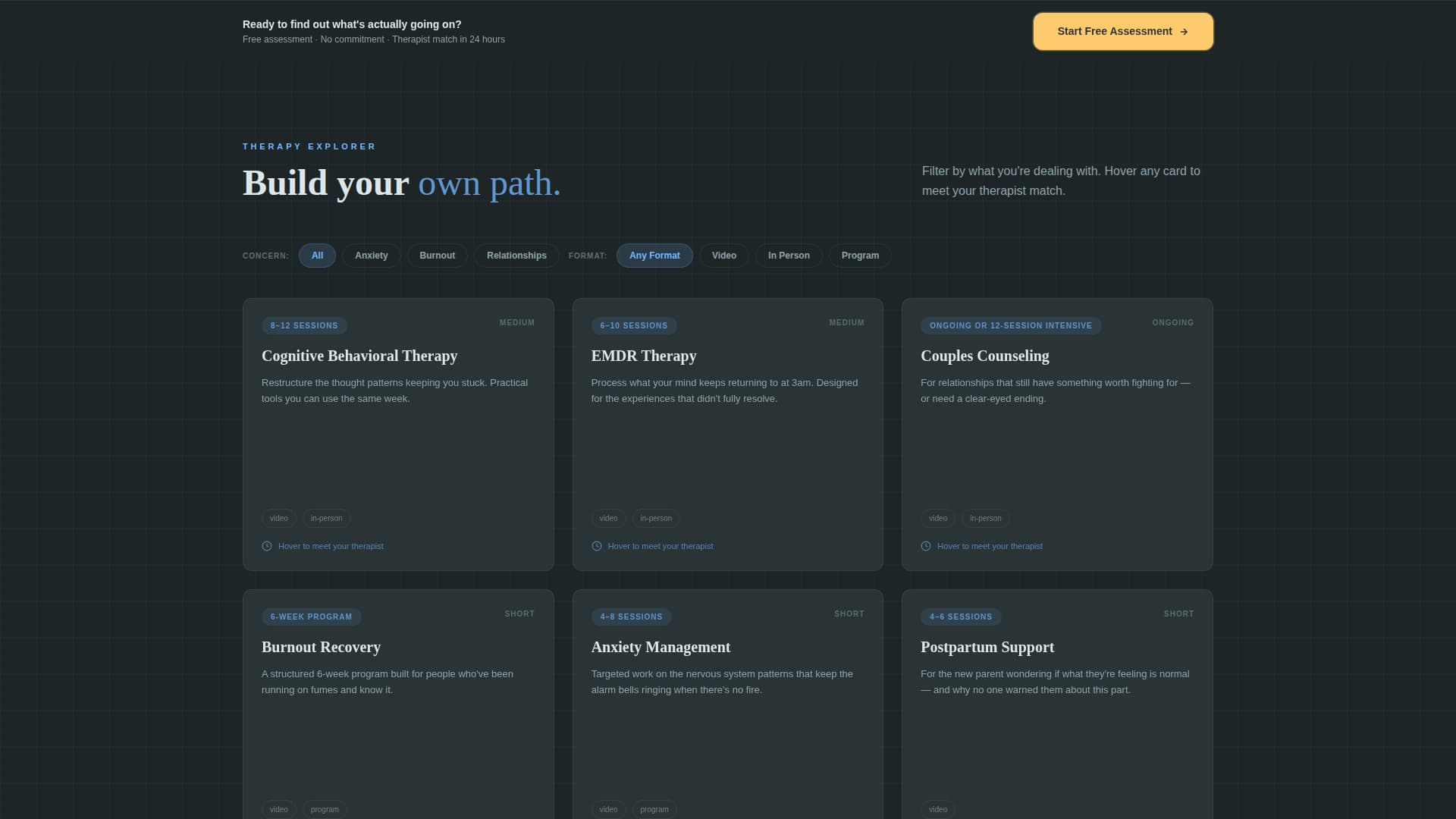 Attune - Insightful Therapy Landing Page Template