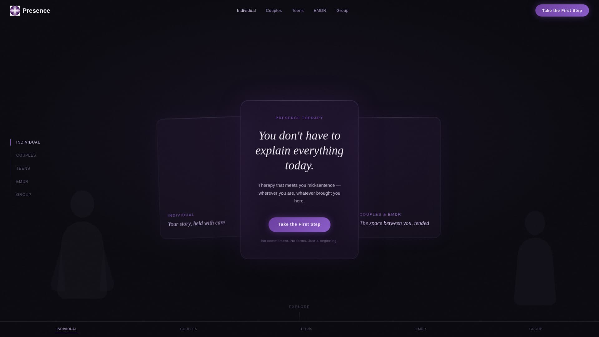 Presence - Calming Therapy Landing Page Template