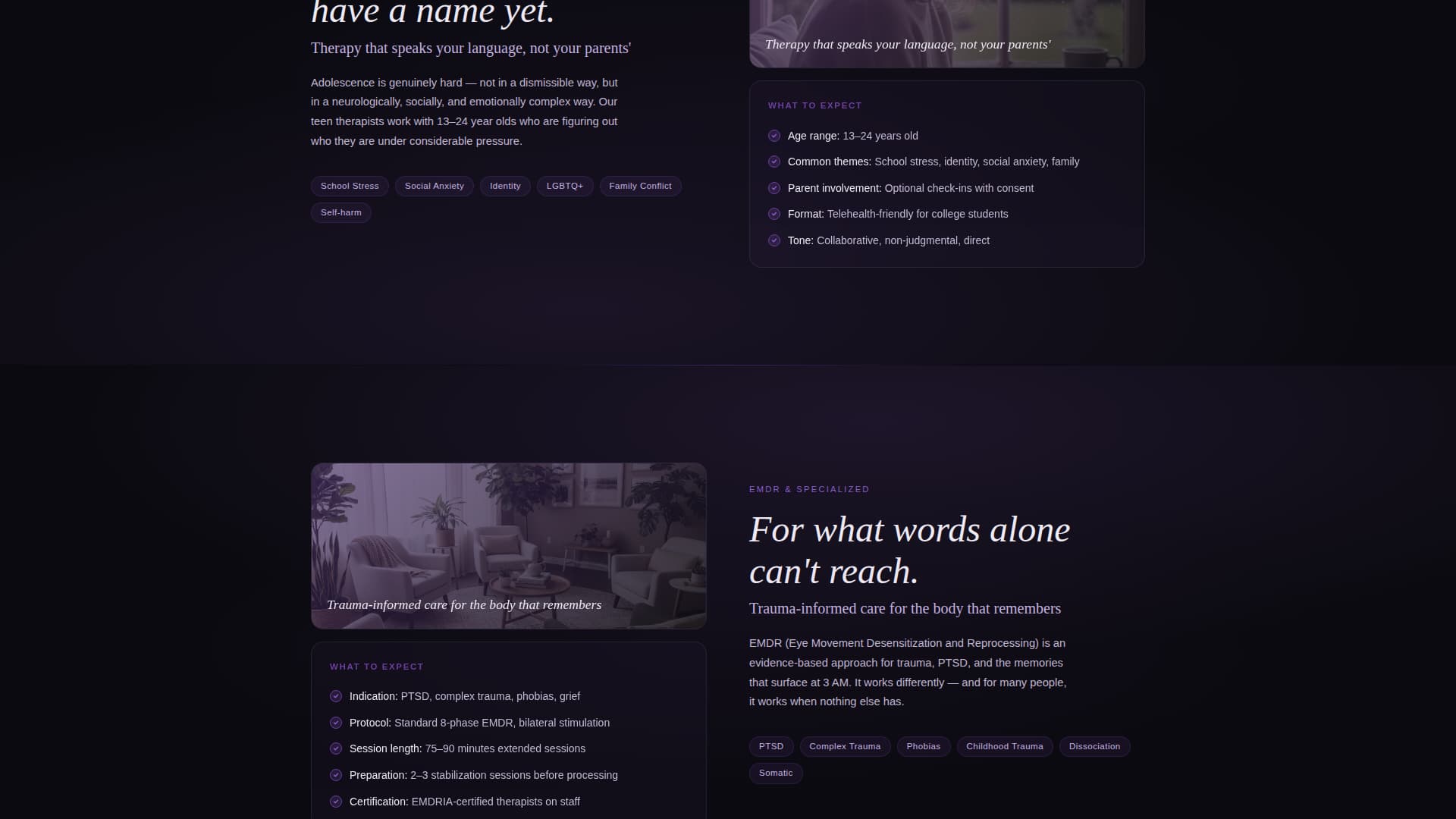 Presence - Calming Therapy Landing Page Template