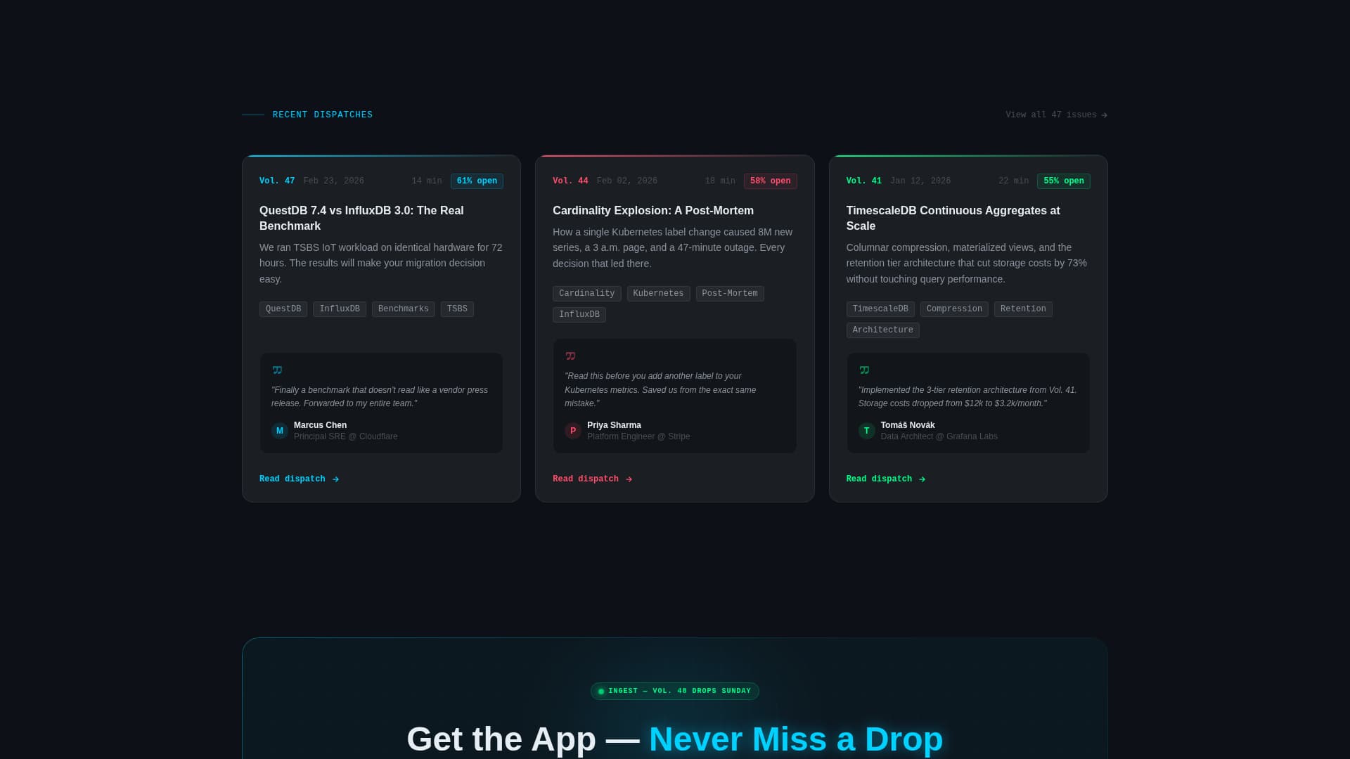 Ingest - Powerful Time Series Database Landing Page Template