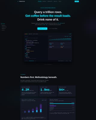 Timeseries - Blazing Database Landing Page Template