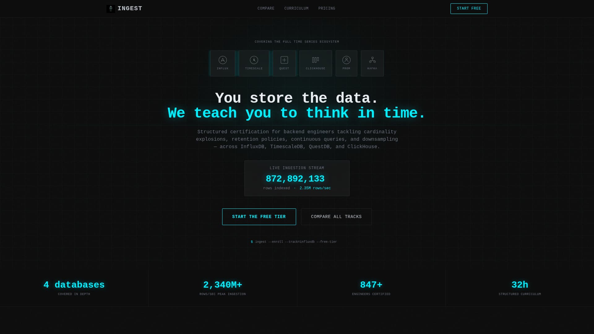 Ingest - Powerful Timeseries Landing Page Template