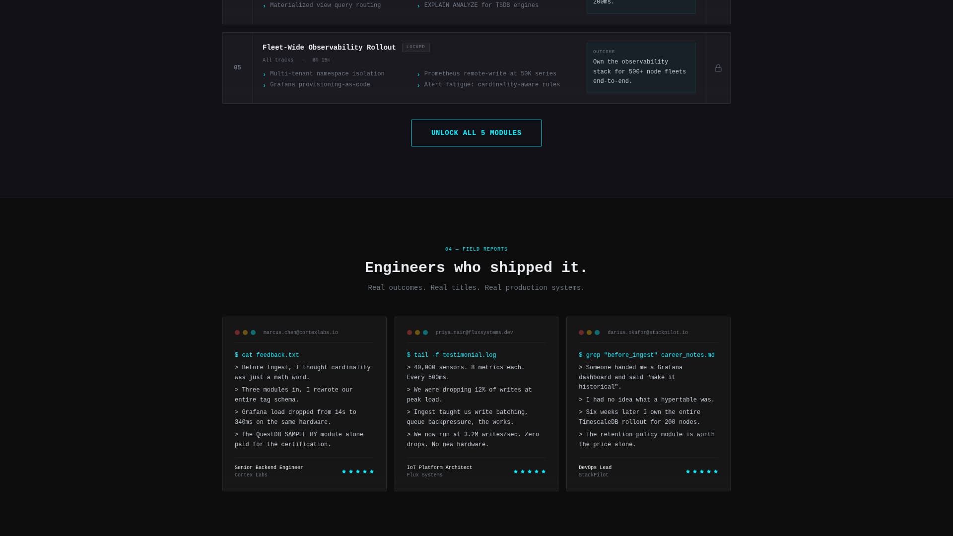 Ingest - Powerful Timeseries Landing Page Template