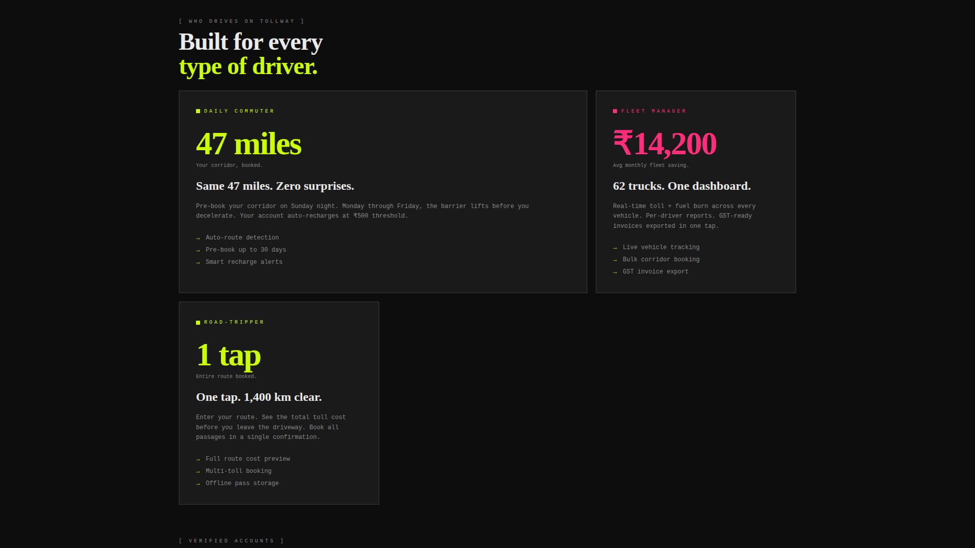 Tollway - Stats-First Commuter Landing Page Template