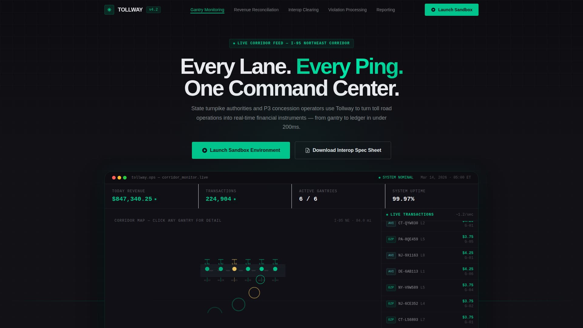 Tollway - Powerful Road Operations Landing Page Template