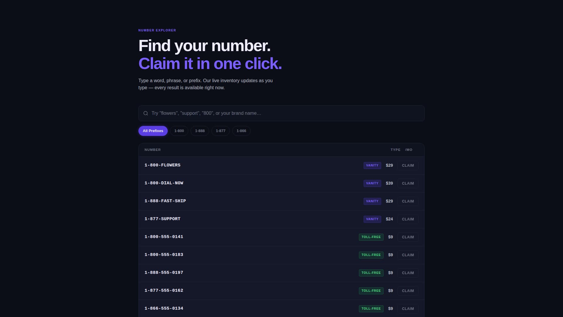 Dial - Electric Tollfree Landing Page Template