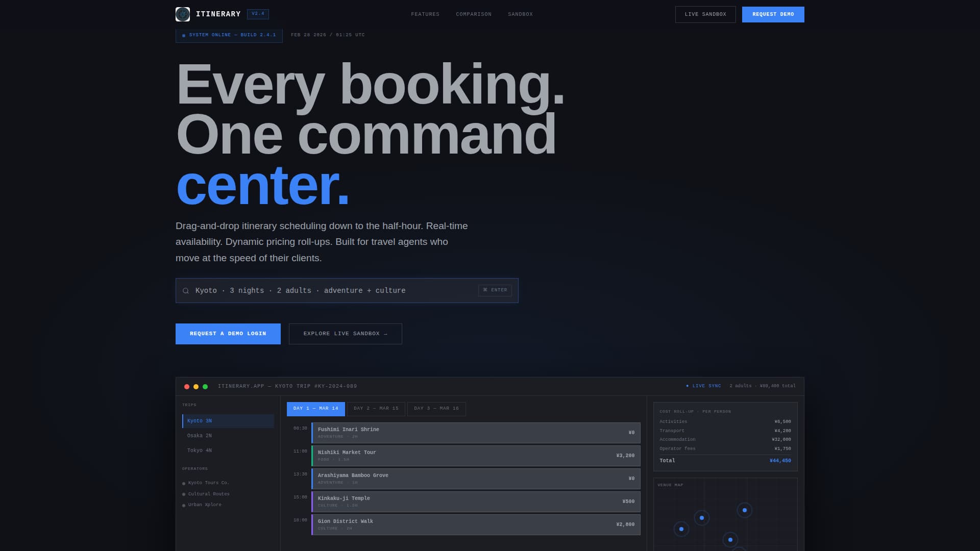 Itinerary - Powerful Tour Booking Landing Page Template
