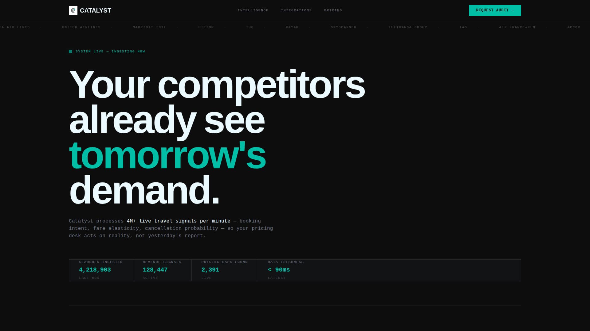 Catalyst - Brutalist Analytics Landing Page Template