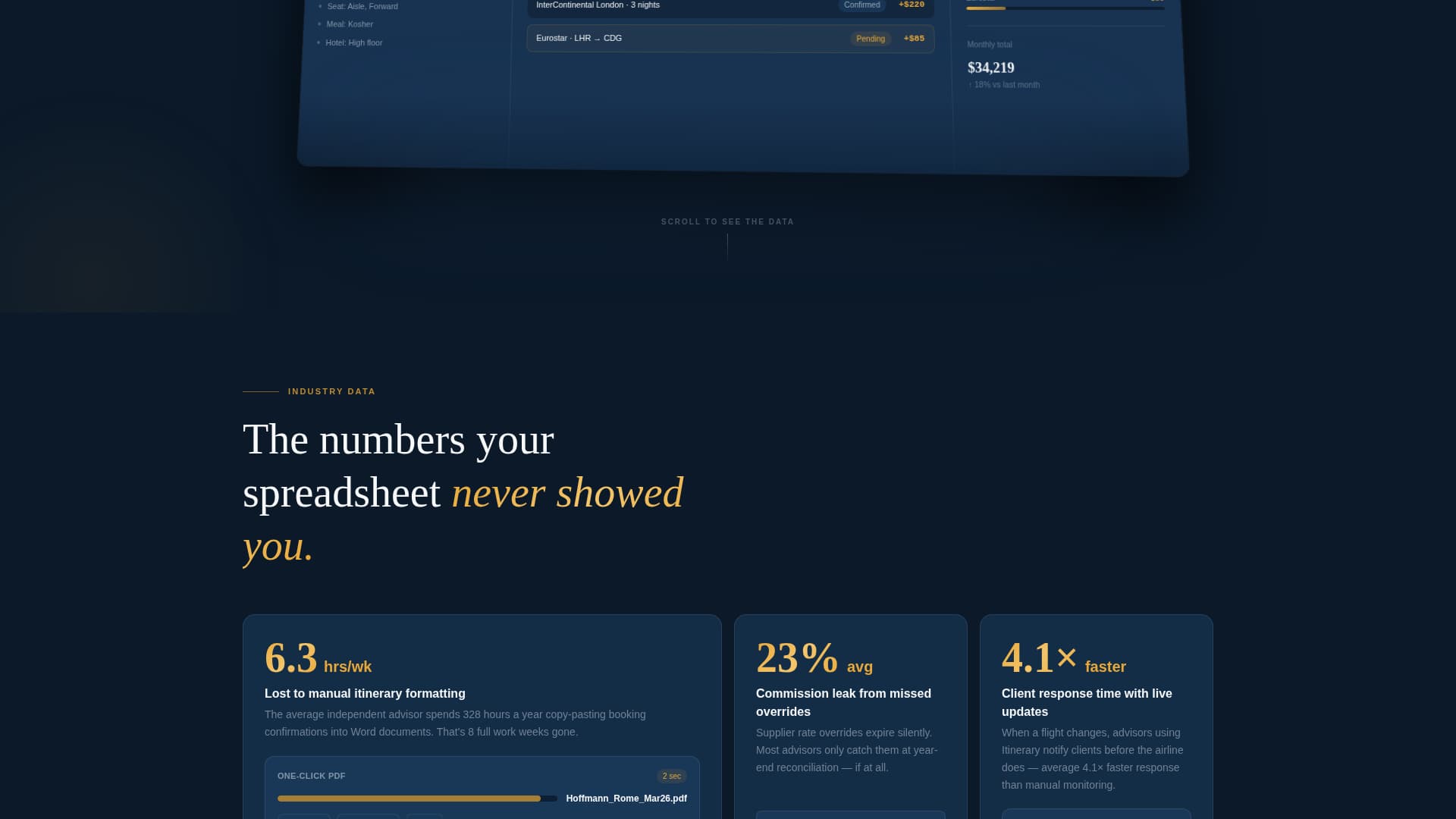 Itinerary - Powerful Travelmanagement Landing Page Template