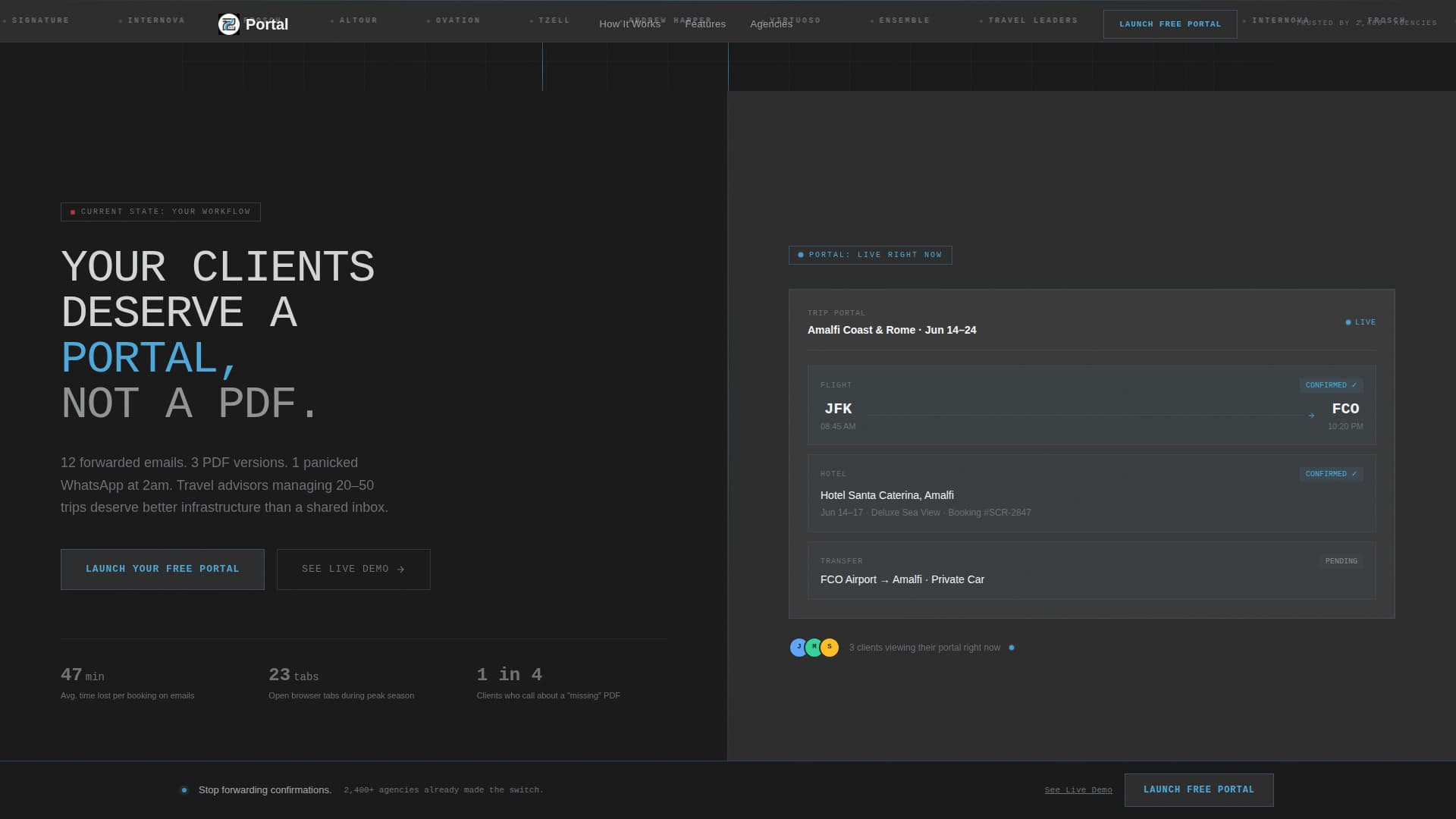 Portal - Powerful Travelagency Landing Page Template