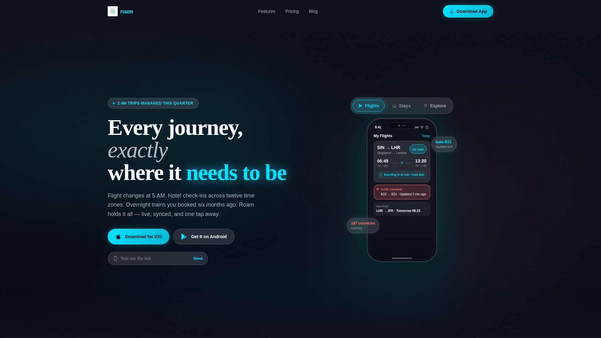 Roam - Dynamic Travel Landing Page Template