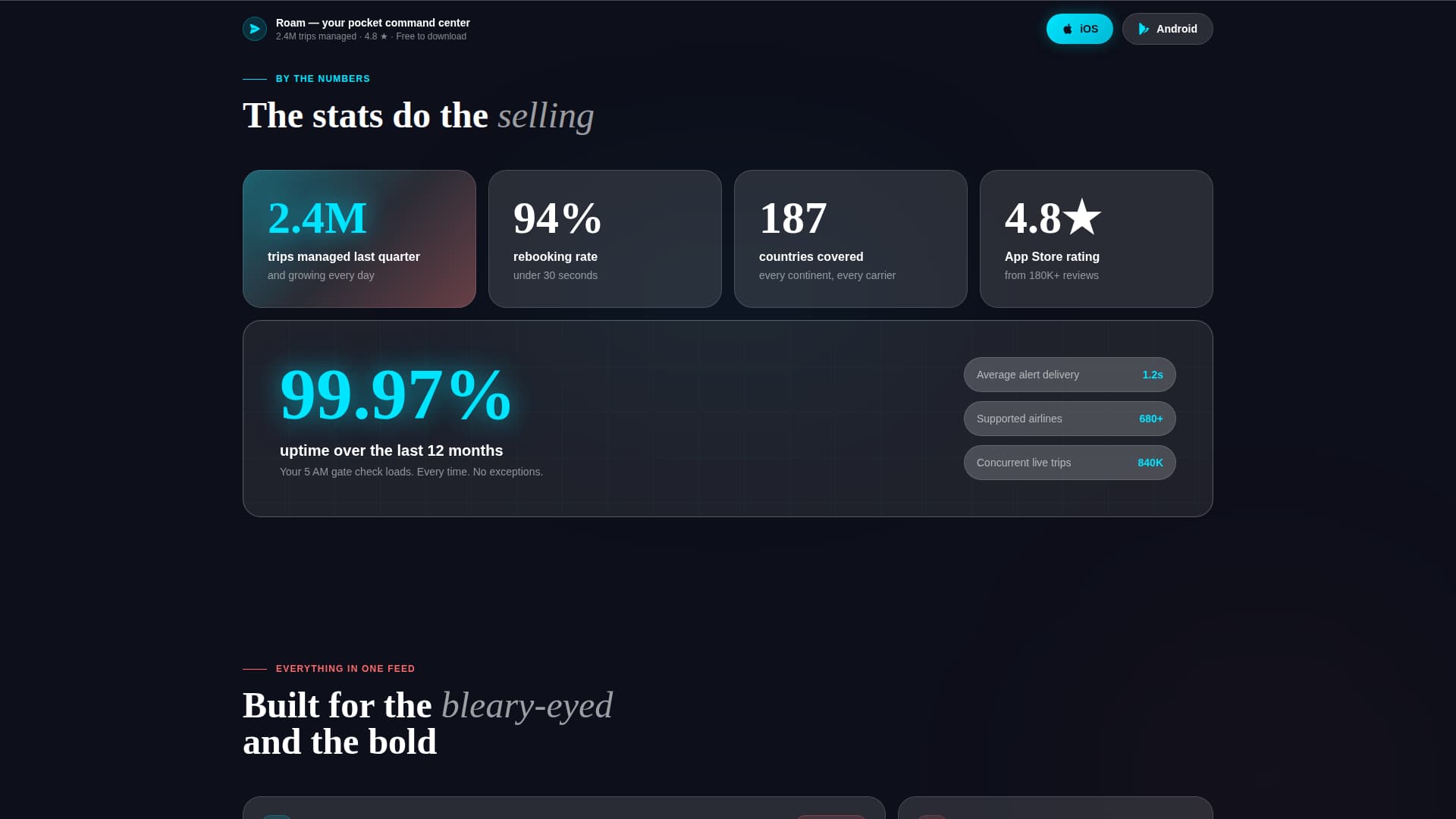 Roam - Dynamic Travel Landing Page Template