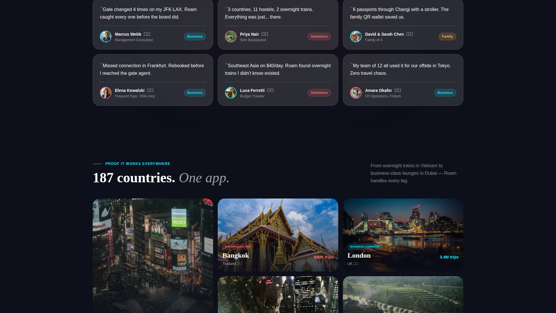 Roam - Dynamic Travel Landing Page Template