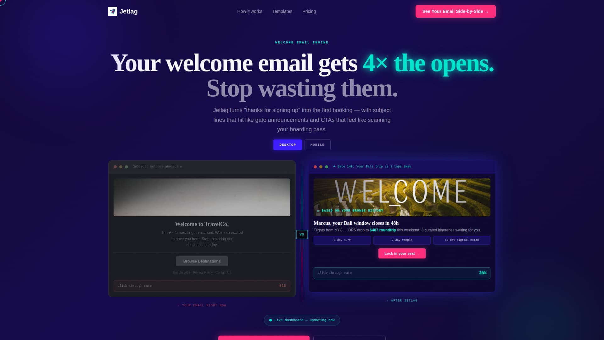Jetlag - Highconverting Travel Landing Page Template