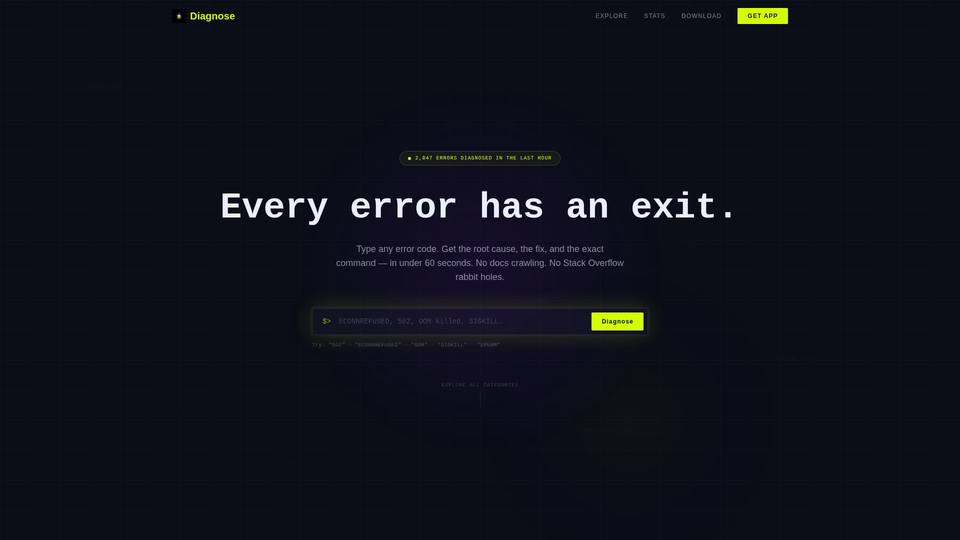 Diagnose - Powerful Troubleshooting Landing Page Template