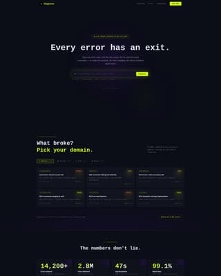 Diagnose - Powerful Troubleshooting Landing Page Template
