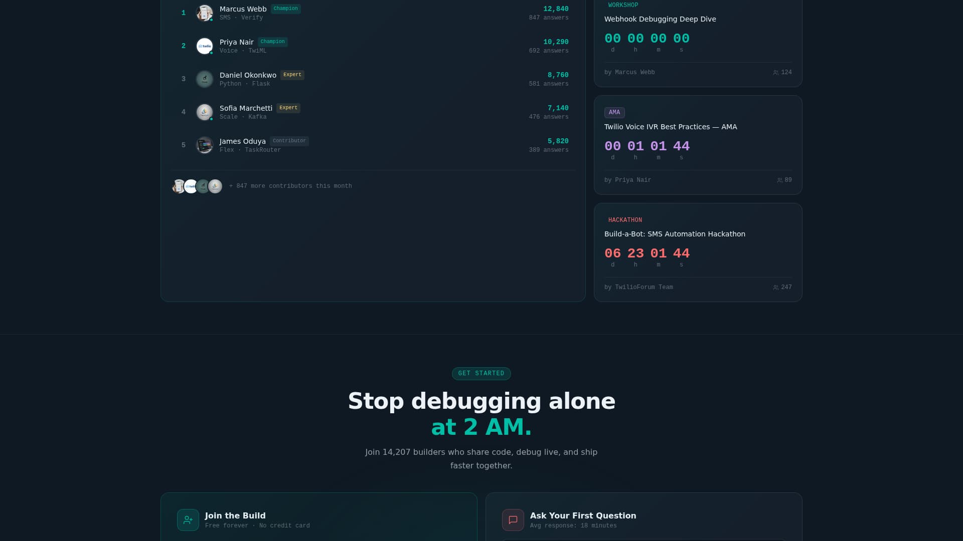 Twilio - Performance-Driven Community Landing Page Template