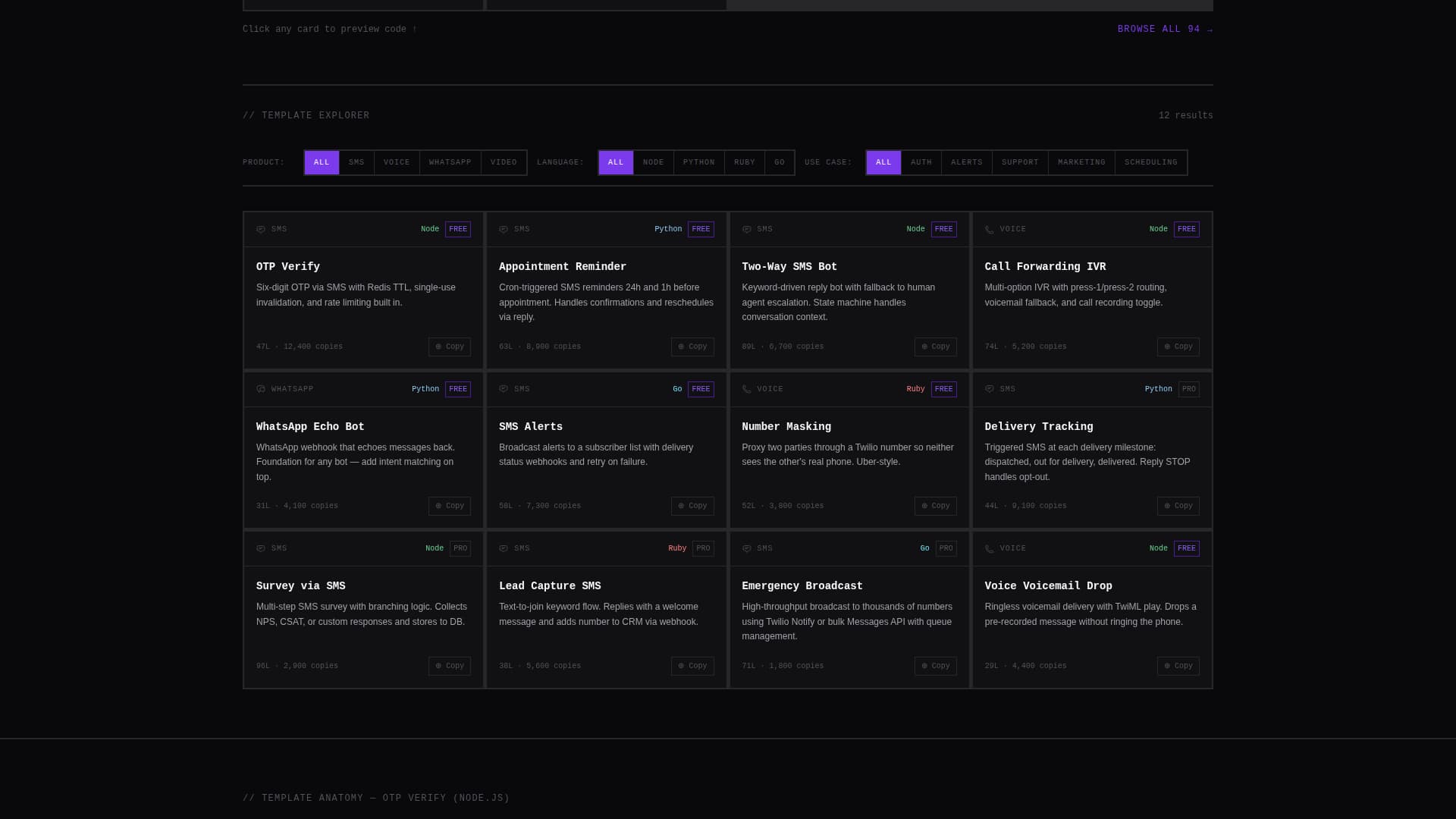 Dispatch - Production-Ready Twilio Landing Page Template