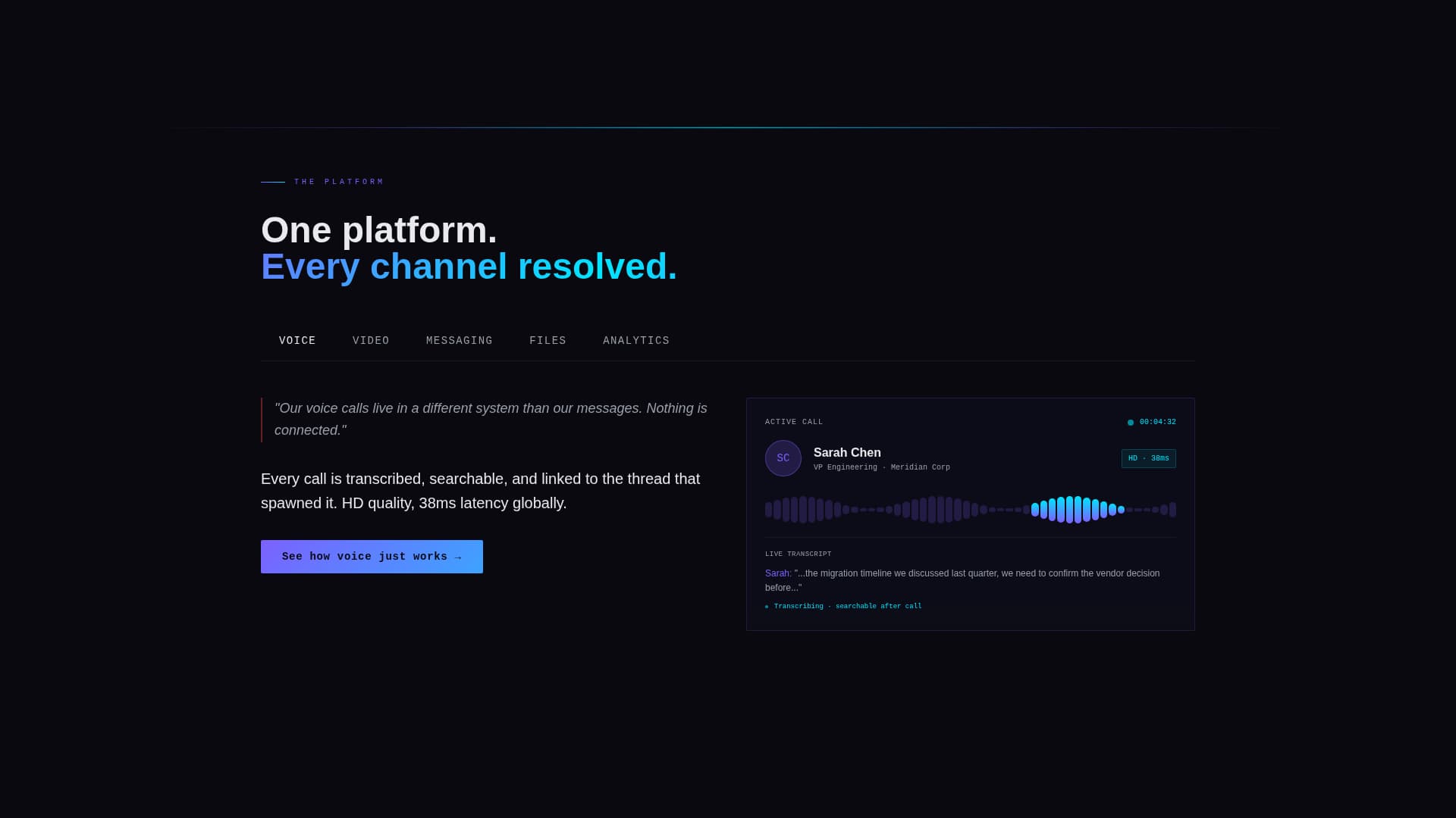 Sync - Unified Communications Landing Page Template