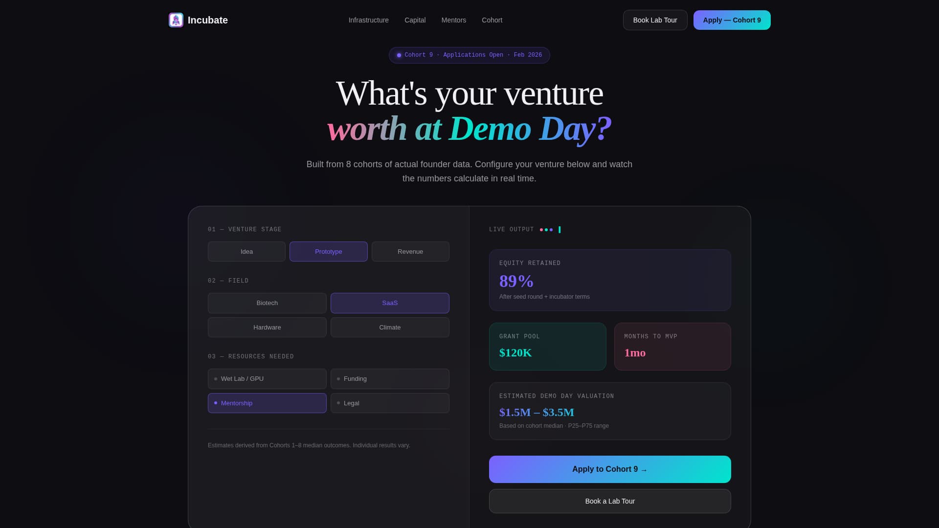 Incubate - High-Impact University Landing Page Template