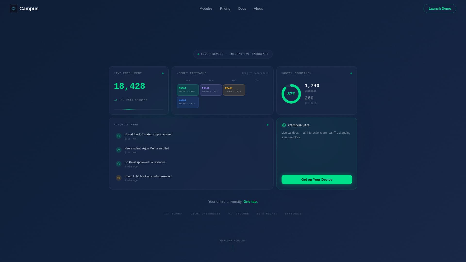 Campus - Powerful University Landing Page Template