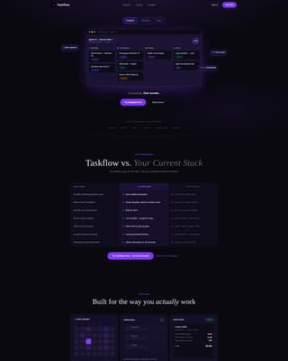 Taskflow - Powerful Productivity Landing Page Template