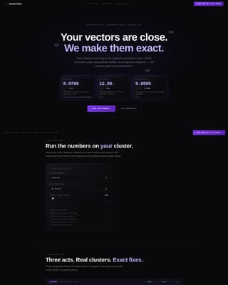 Vectortune - Precision Database Landing Page Template