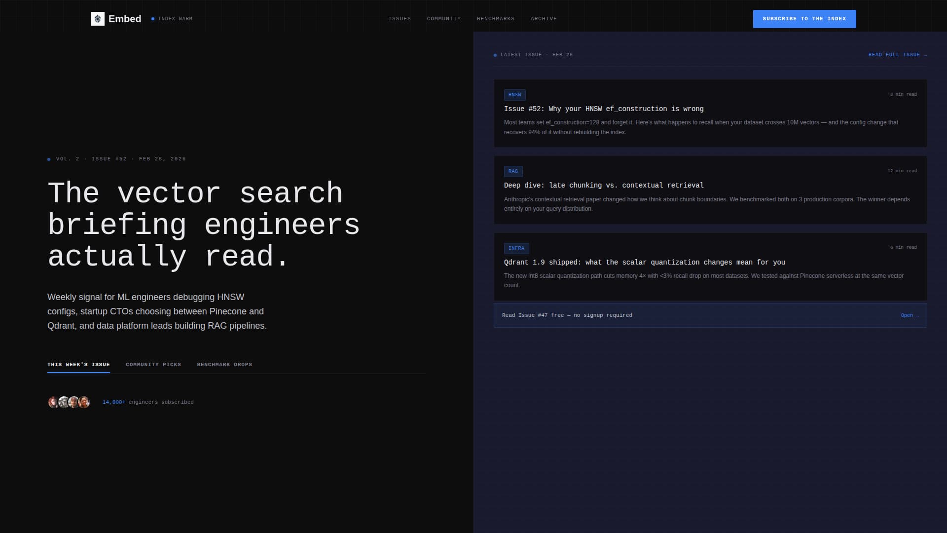 Embed - Precision Vectorsearch Landing Page Template