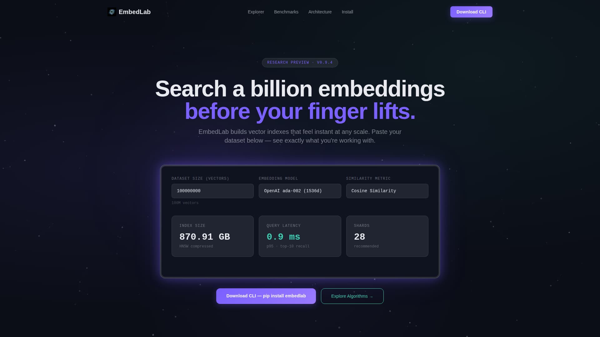 Embedlab - Intelligent Vectordb Landing Page Template