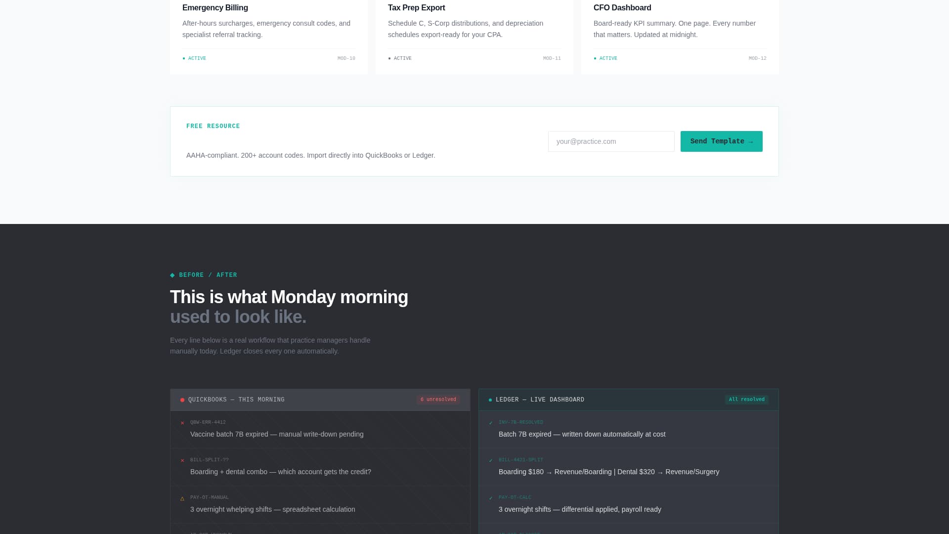 Ledger - Powerful Veterinaryaccounting Landing Page Template