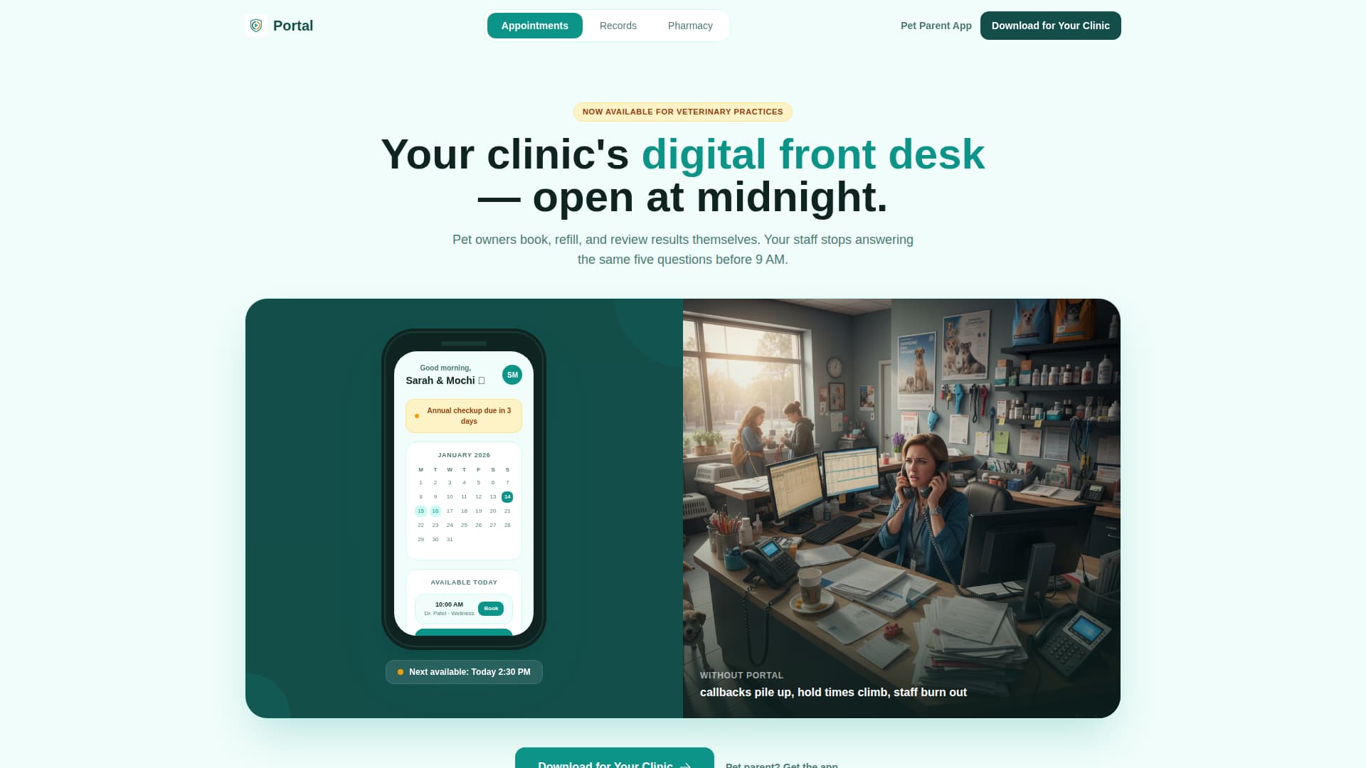 Portal - Powerful Veterinary Landing Page Template