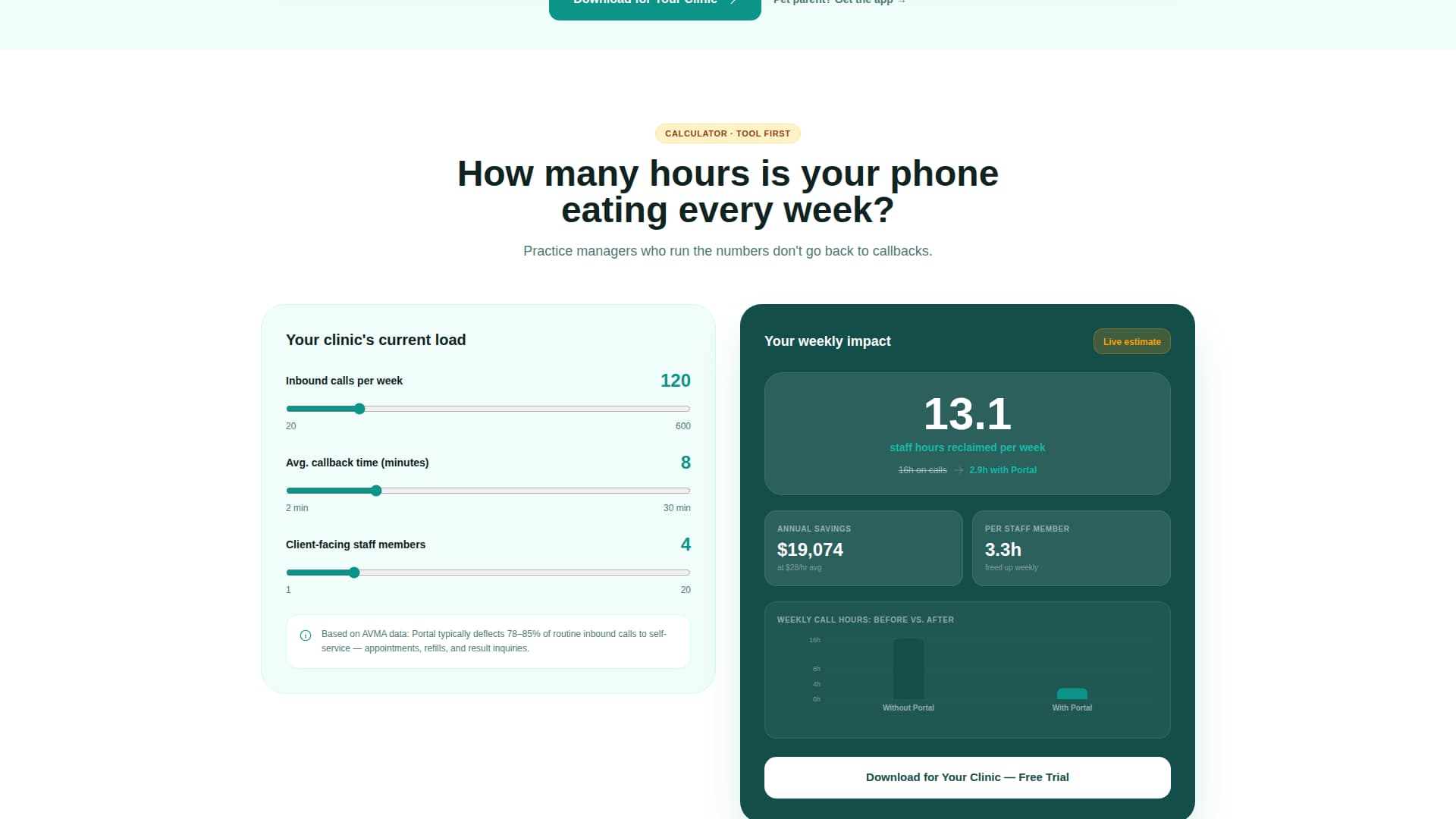 Portal - Powerful Veterinary Landing Page Template