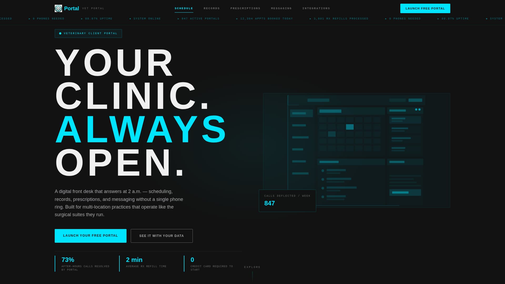 Portal - Alwaysopen Veterinary Landing Page Template