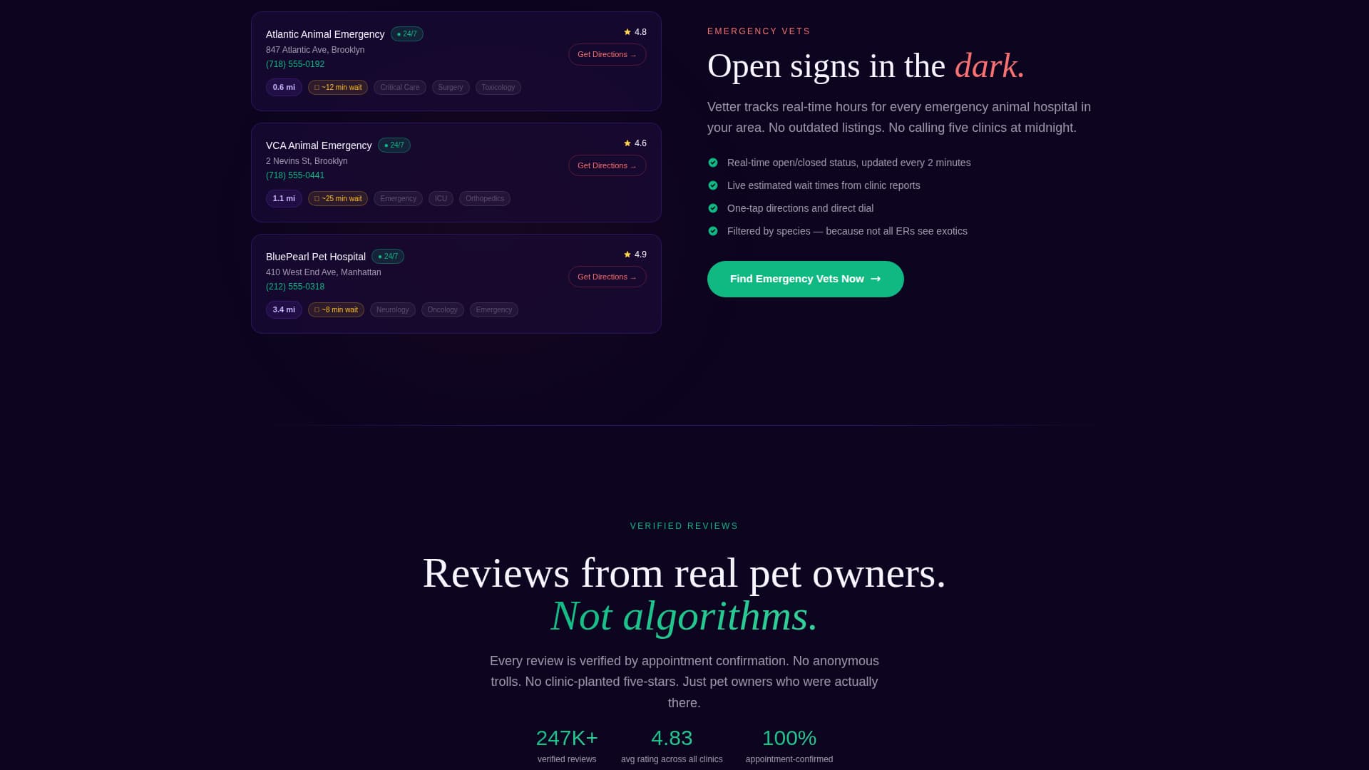 Vetter - Verified Veterinary Landing Page Template