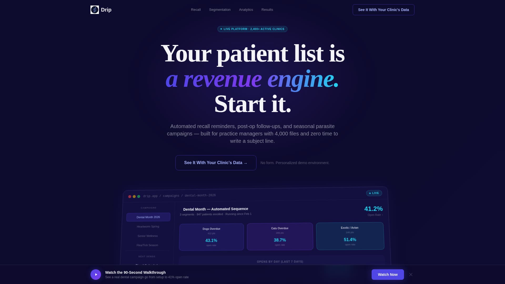 Drip - Automated Veterinary Landing Page Template