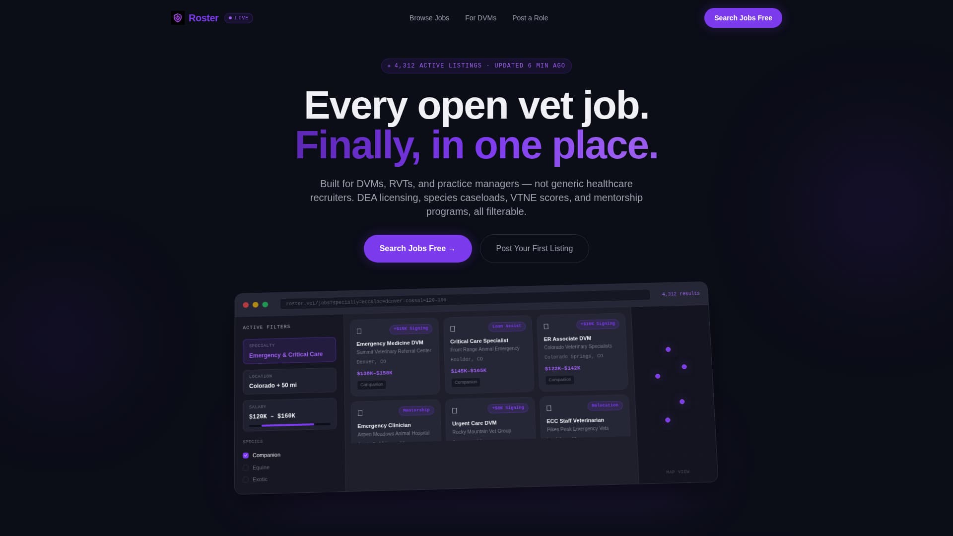 Roster - Powerful Veterinary Landing Page Template