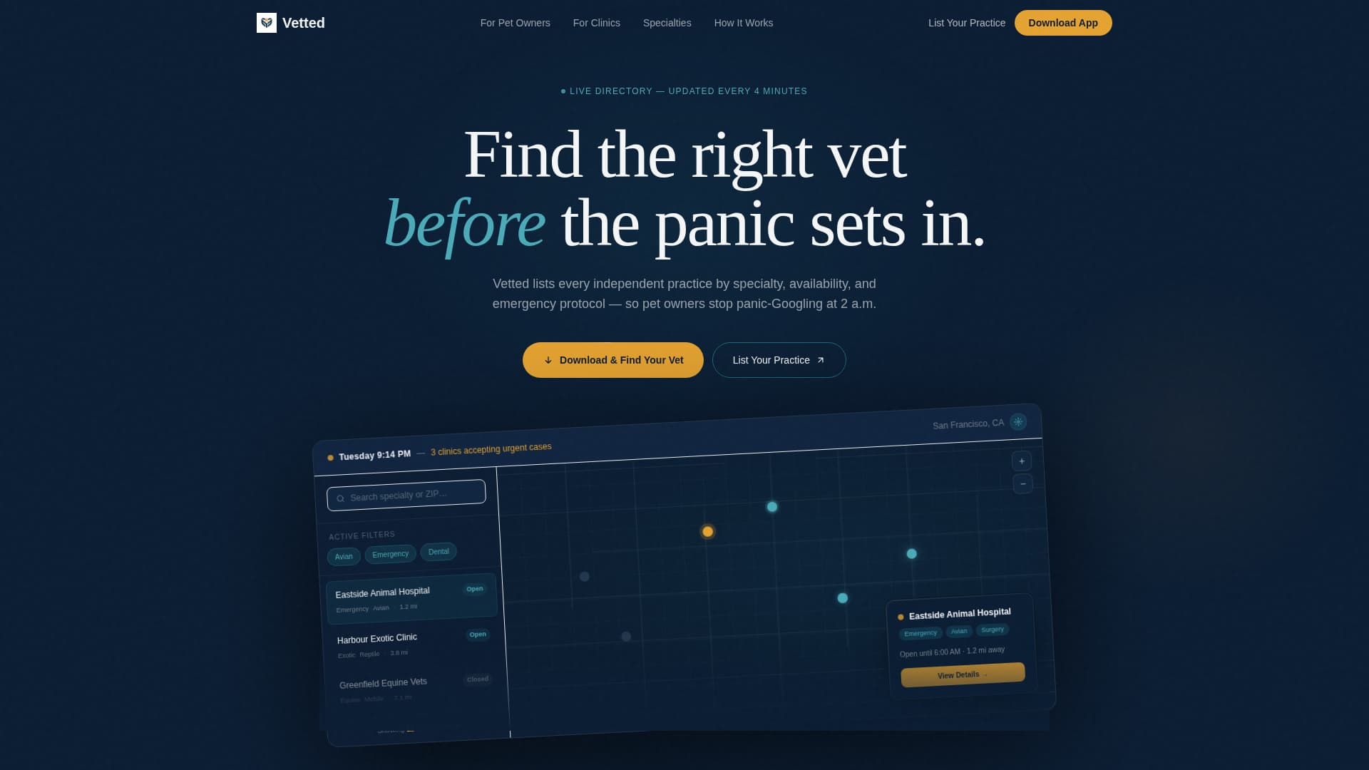 Vetted - Trusted Veterinary Landing Page Template