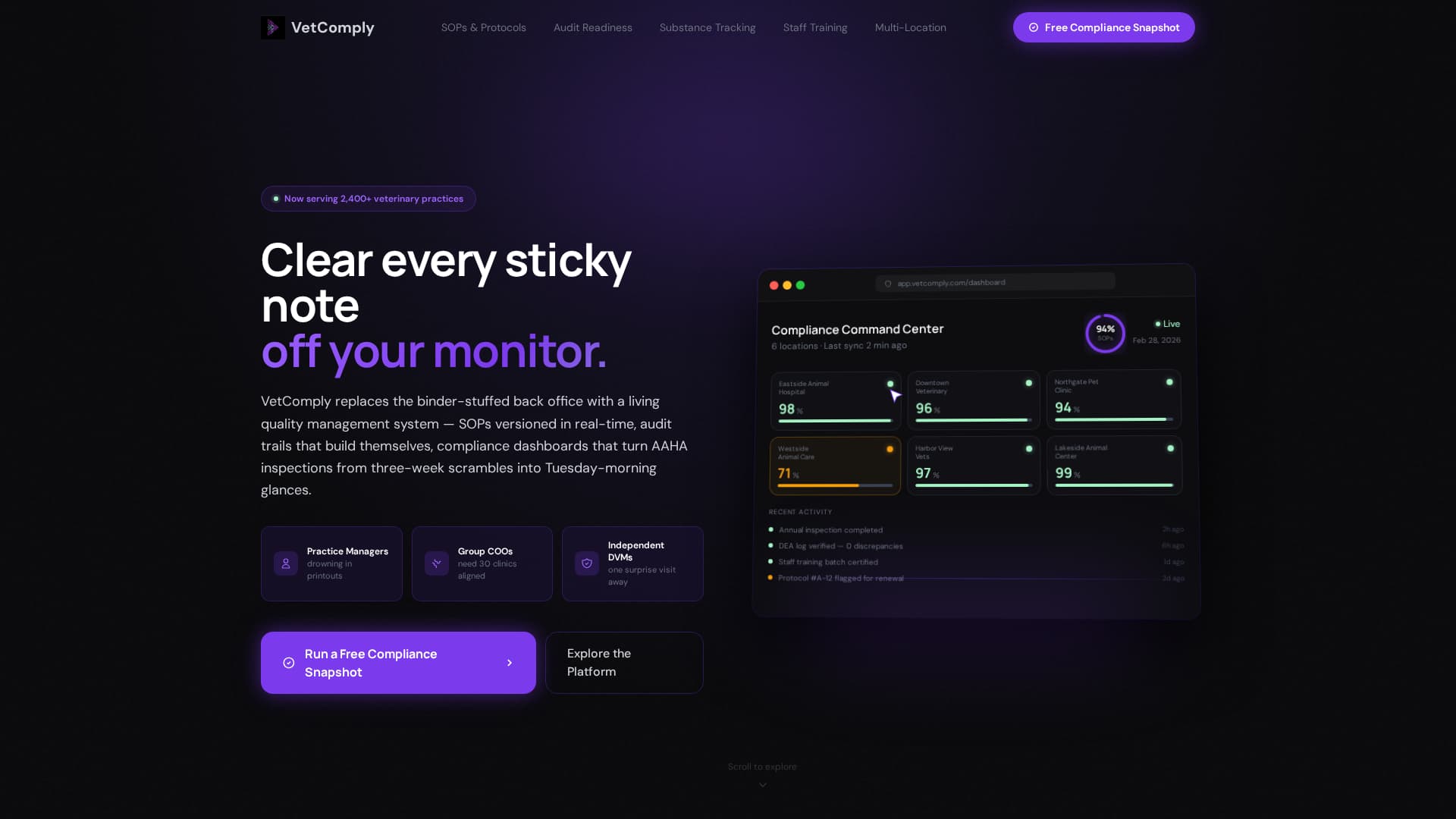 Comply - Powerful Veterinary Landing Page Template