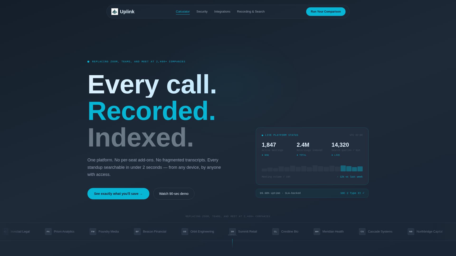 Uplink - Powerful Conferencing Landing Page Template