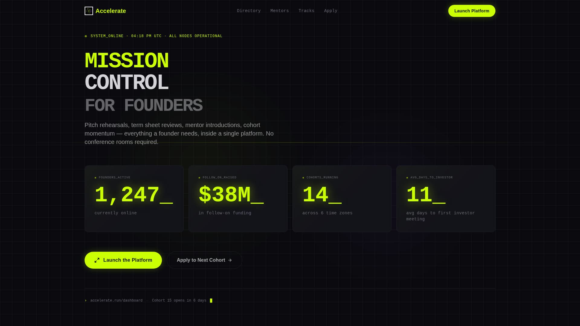 Accelerate - Dynamic Accelerator Landing Page Template