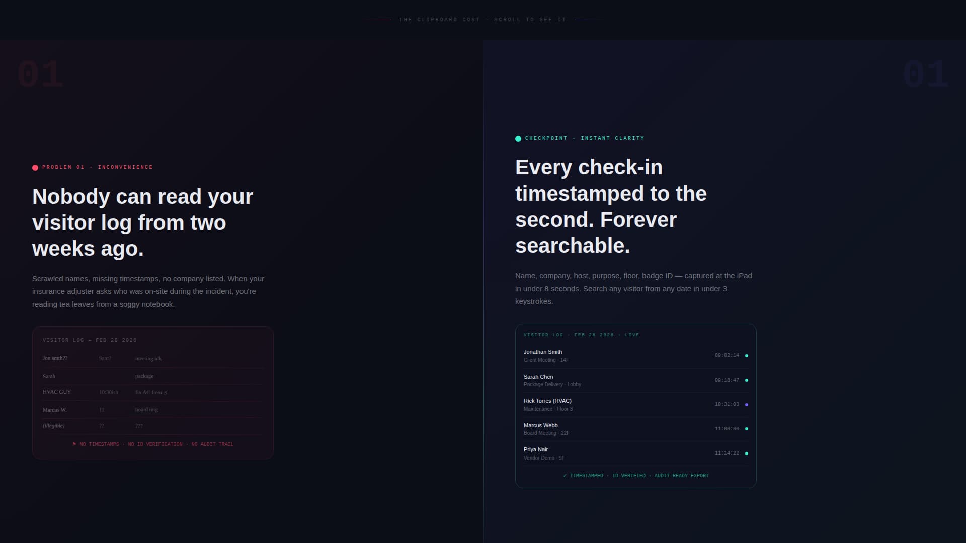 Checkpoint - Powerful Visitor Management Landing Page Template