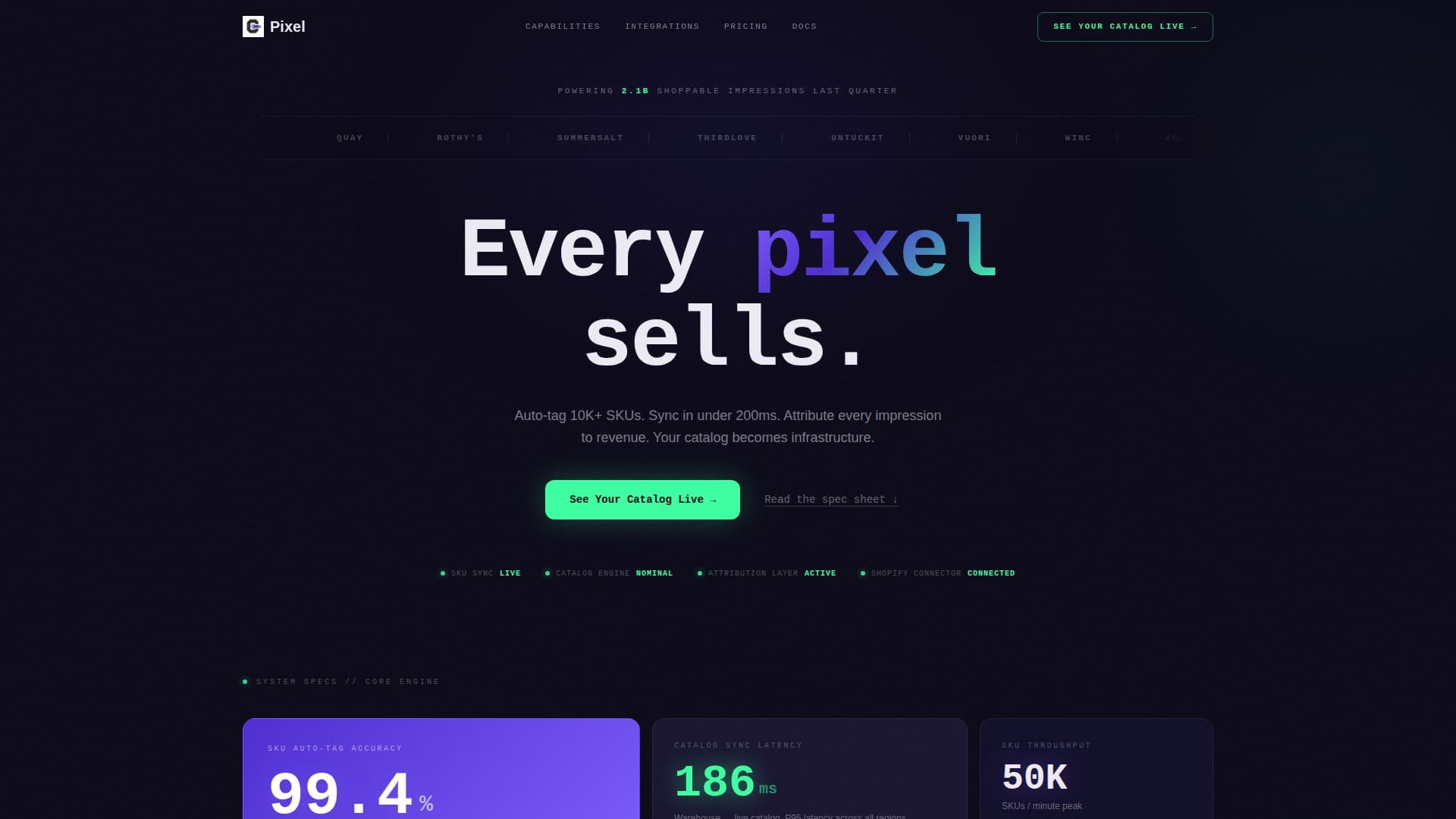 Pixel - Highconverting Visual Commerce Landing Page Template