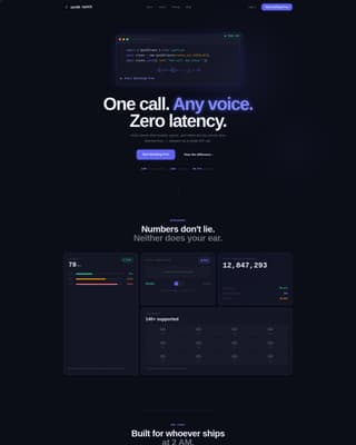 Synth - Powerful Voice AI Landing Page Template