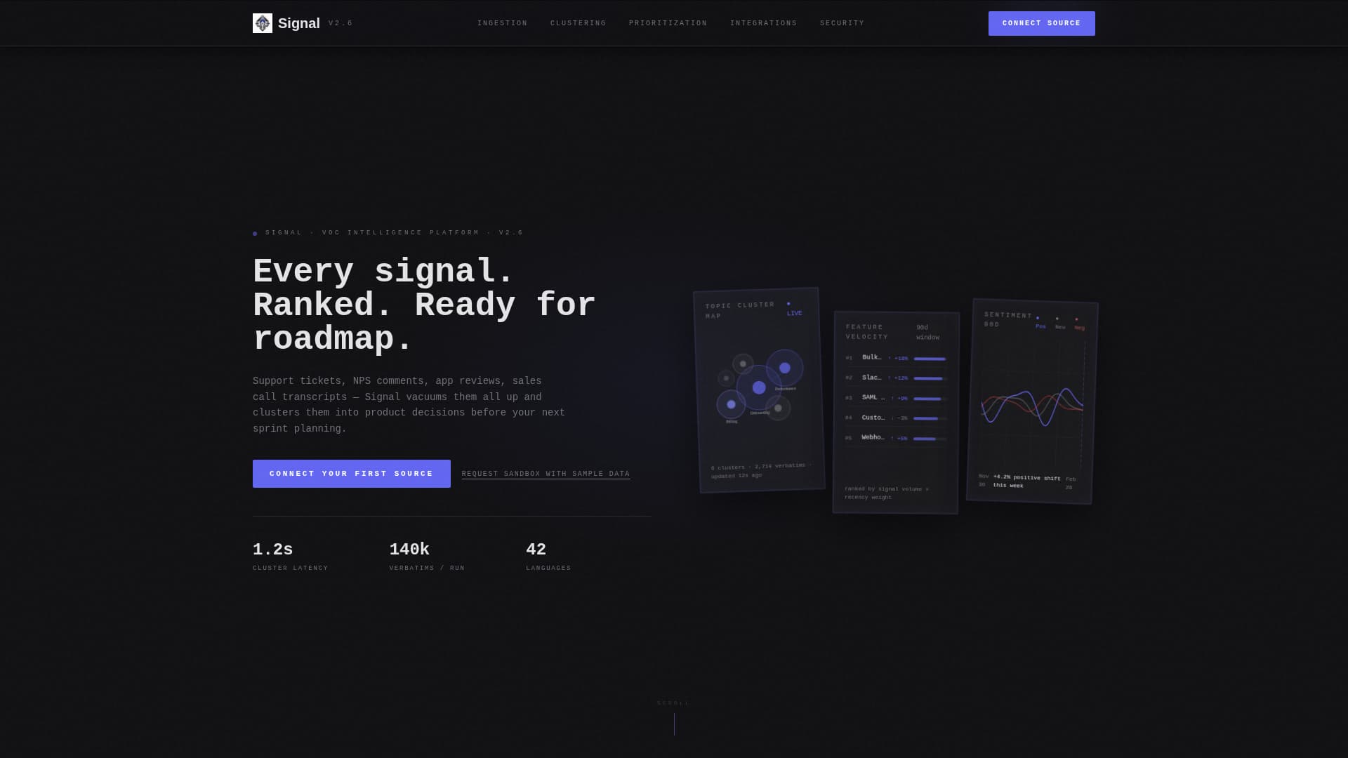 Signal - Powerful Voice of Customer Landing Page Template
