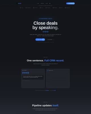 Dictate - Frictionless CRM Landing Page Template